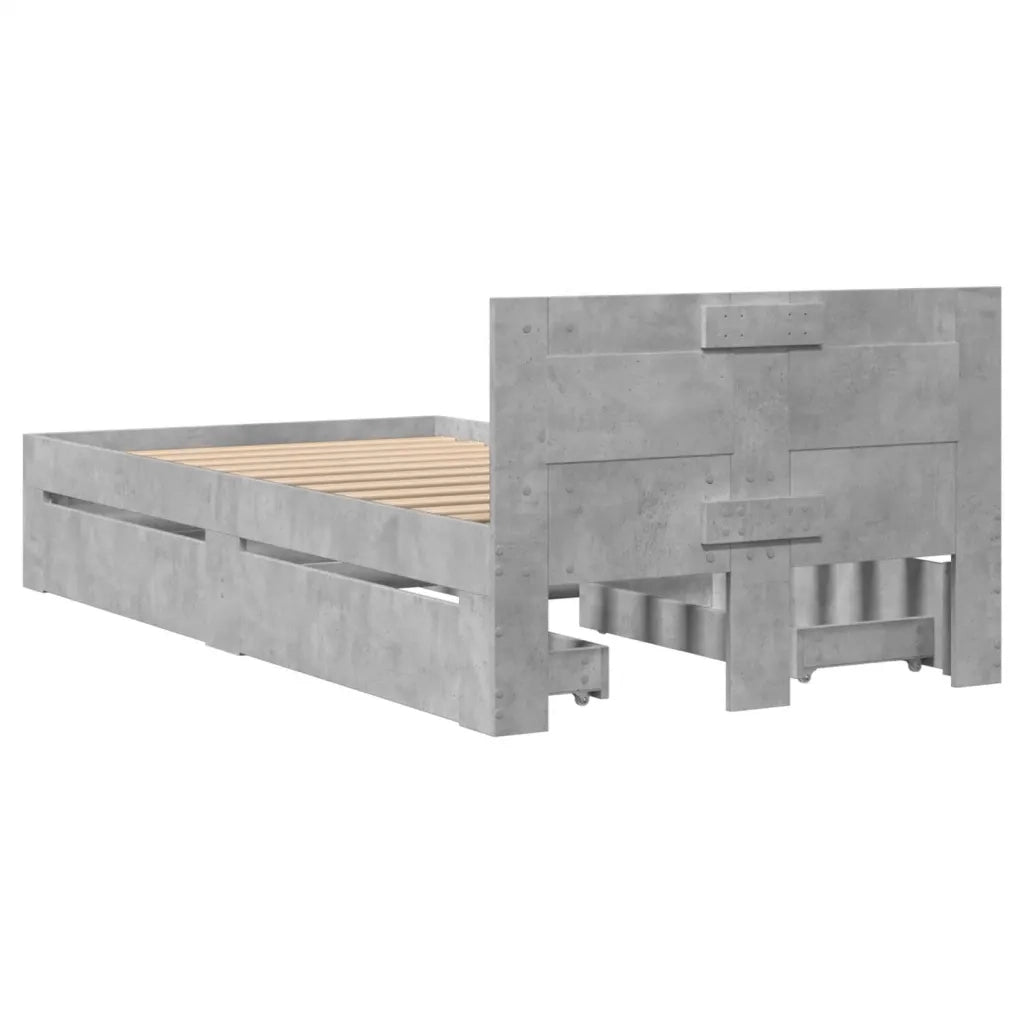 Giroletto Testiera Grigio Cemento 75x190 cm Legno Multistrato