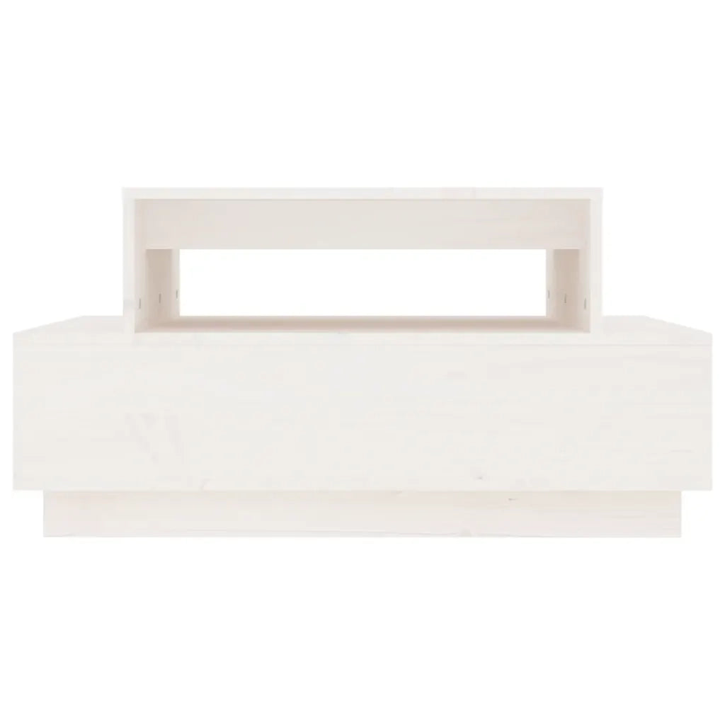 Tavolino da Salotto-Tavolino da soggiorno-Tavolo Bianco 80x55x40,5 cm Legno Massello di Pino