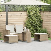 Set Divano da Giardino 5 pz con Cuscini Beige in Polyrattan 4104167
