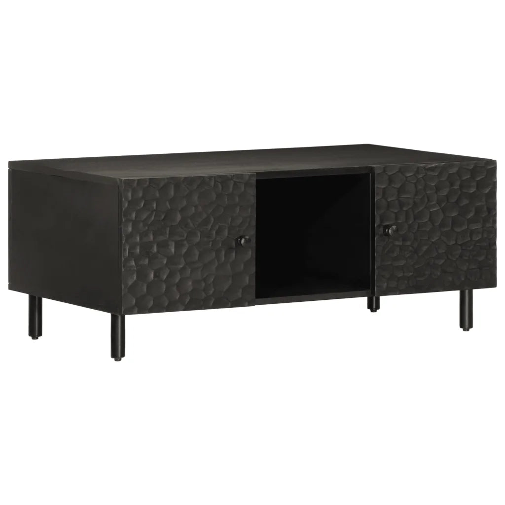Tavolino da salotto | Tavolino da caff¨¨ | Tavolino da Soggiorno Nero 100x54x40cm in Legno Massello di Mango