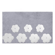 Tappeto bagno fiori color perla antiscivolo cm 50x80