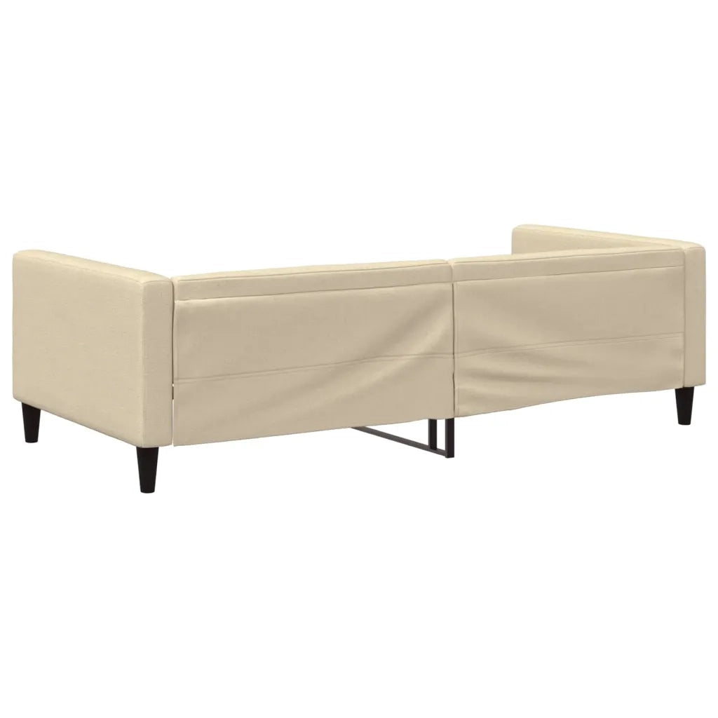 Letto da Giorno Crema 100x200 cm in Tessuto