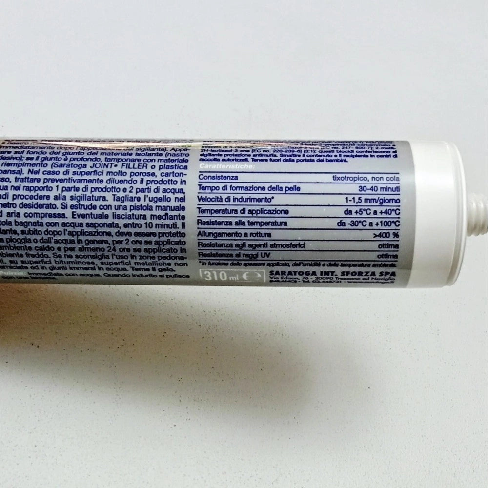 Saratoga vigor flex 310ml silicone super sigillante acrilico trasparente per interni ed esterni