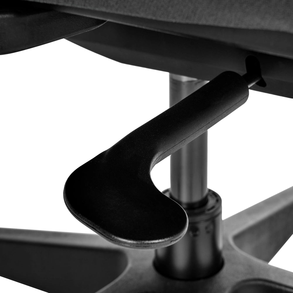 Sedia da ufficio ergonomica con schienale regolabile, seduta scorrevole, braccioli regolabili e supporto lombare nero
