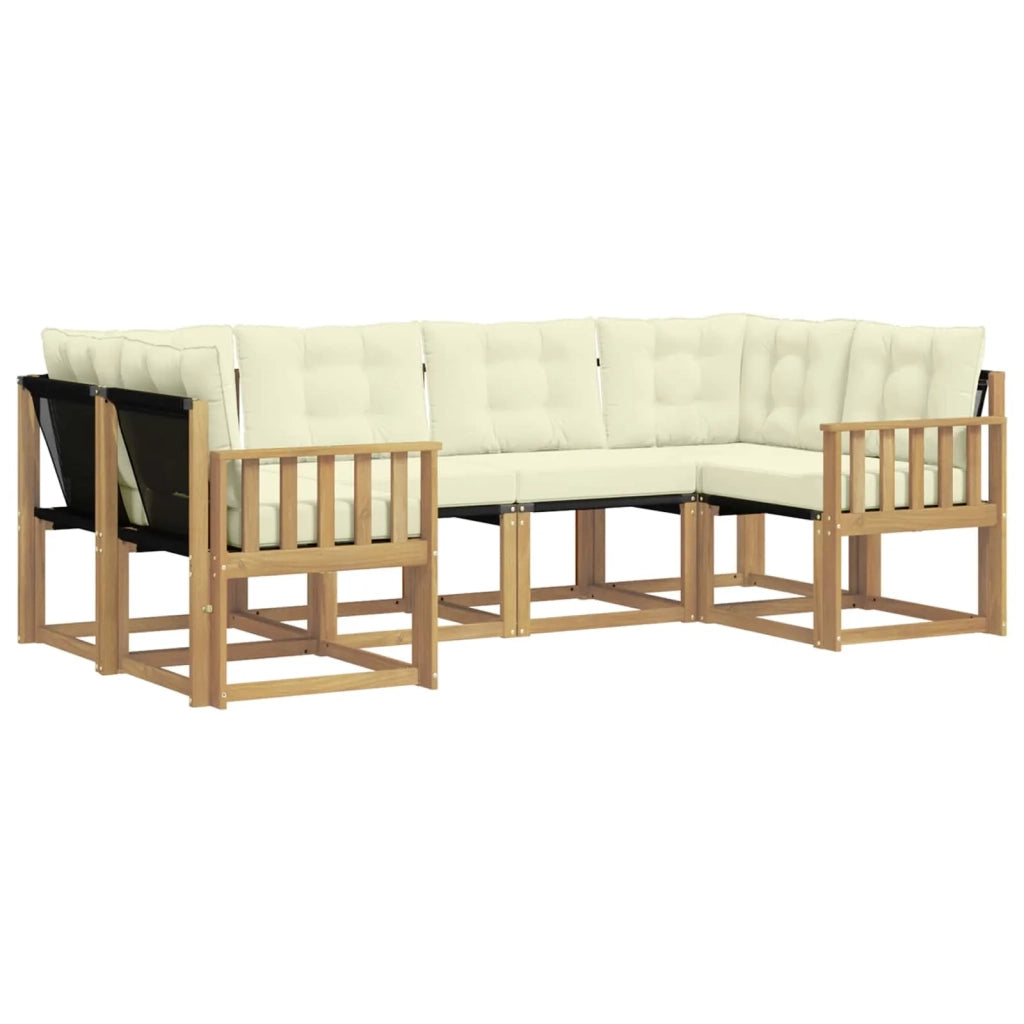 Set di divani da esterno 6 pz Bianco e Crema 3389808