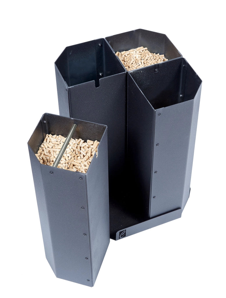 Portasacco Pellet 31x31x45,5 cm Crea Pellet Quattro in Acciaio Nero