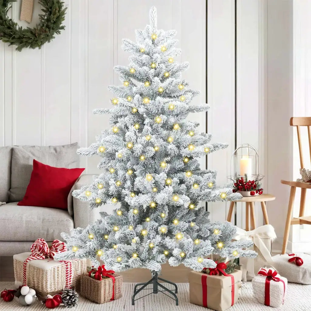 Albero di Natale | Decorazioni natalizie Artificiale con Rami Pieghevoli Bianco 150 cm