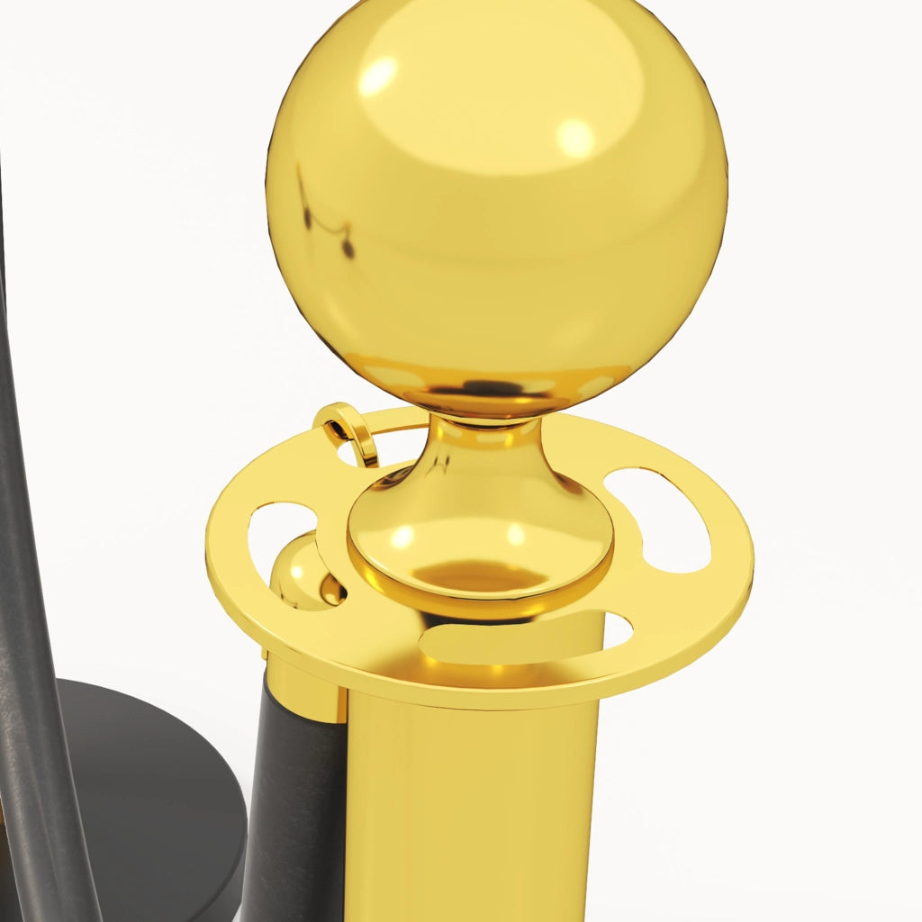 Colonnine Segnapercorso in Acciaio Inox con Corda Vellutata Nera ¨C zephmum ¨C ?32x96 cm