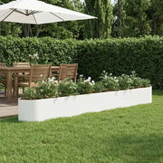 Letto rialzato da giardino Bianco 380 x 40 x 40 cm Acciaio 8011734