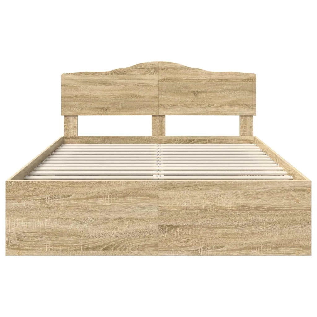 Struttura del letto Rovere Sonoma 150 x 200 cm Pino massello 3412882