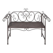 Panchina da Giardino | Panca da Giardino 132 cm in Acciaio Stile Anticato Marrone