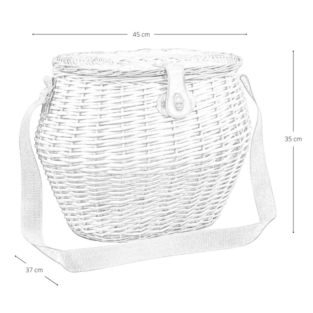 Cesto cestone Max in Vimini per funghi con Coperchio cm 45 x 37 x h 35 cm