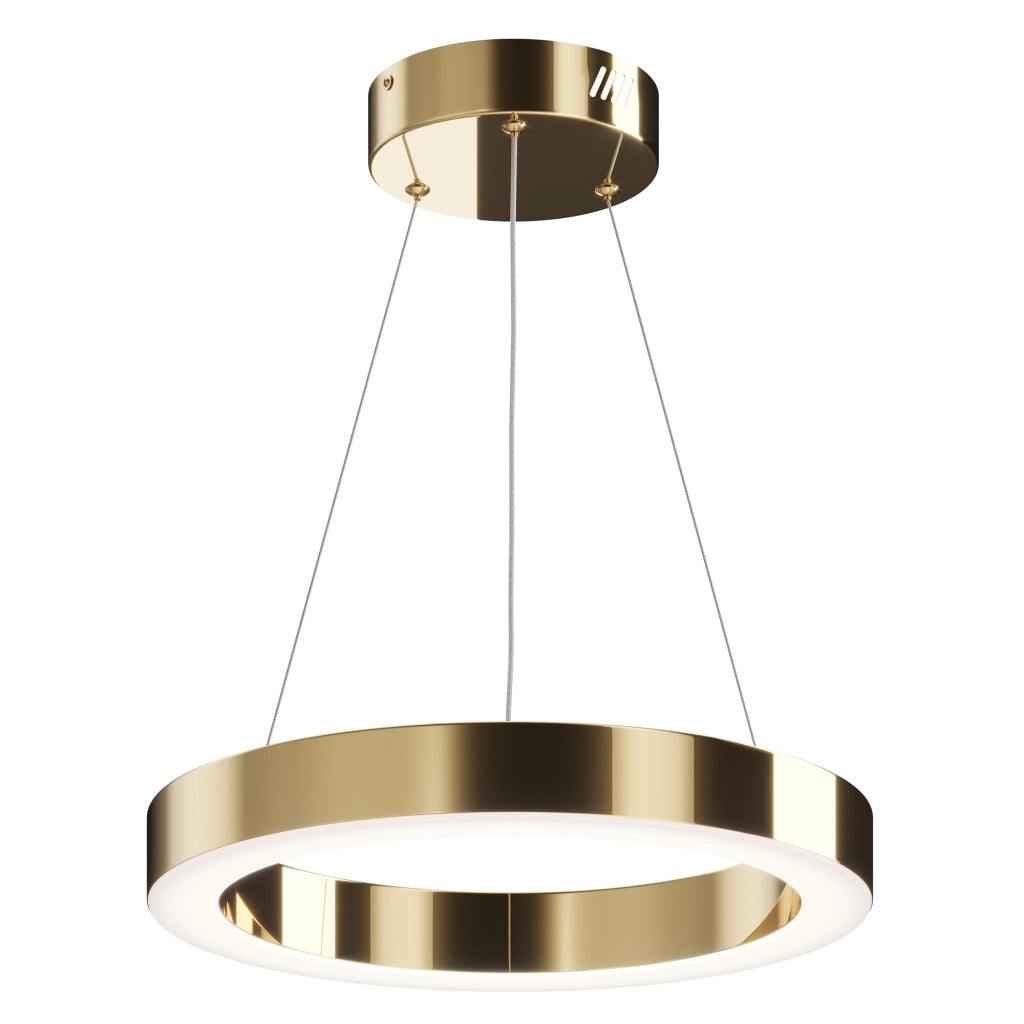Lampadario A Sospensione Moderno Saturno Acciaio Ottone 1 Luce Led 36W