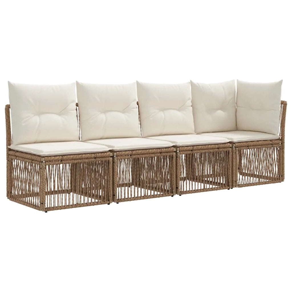 Set Divano da Giardino 9 pz Beige e Bianco Crema polyrattan 3437127