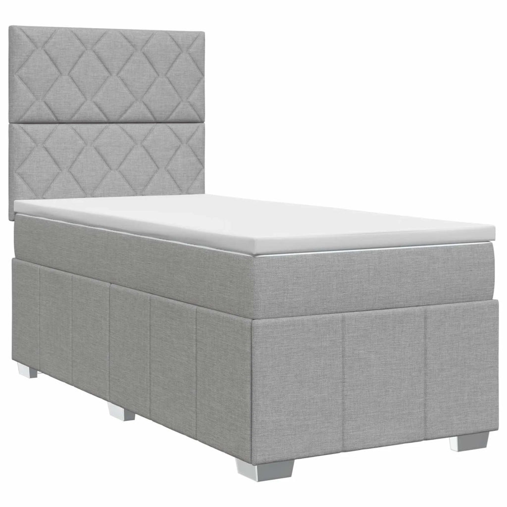 Letto box spring con materasso Grigio Chiaro 100 x 200 cm 3454078