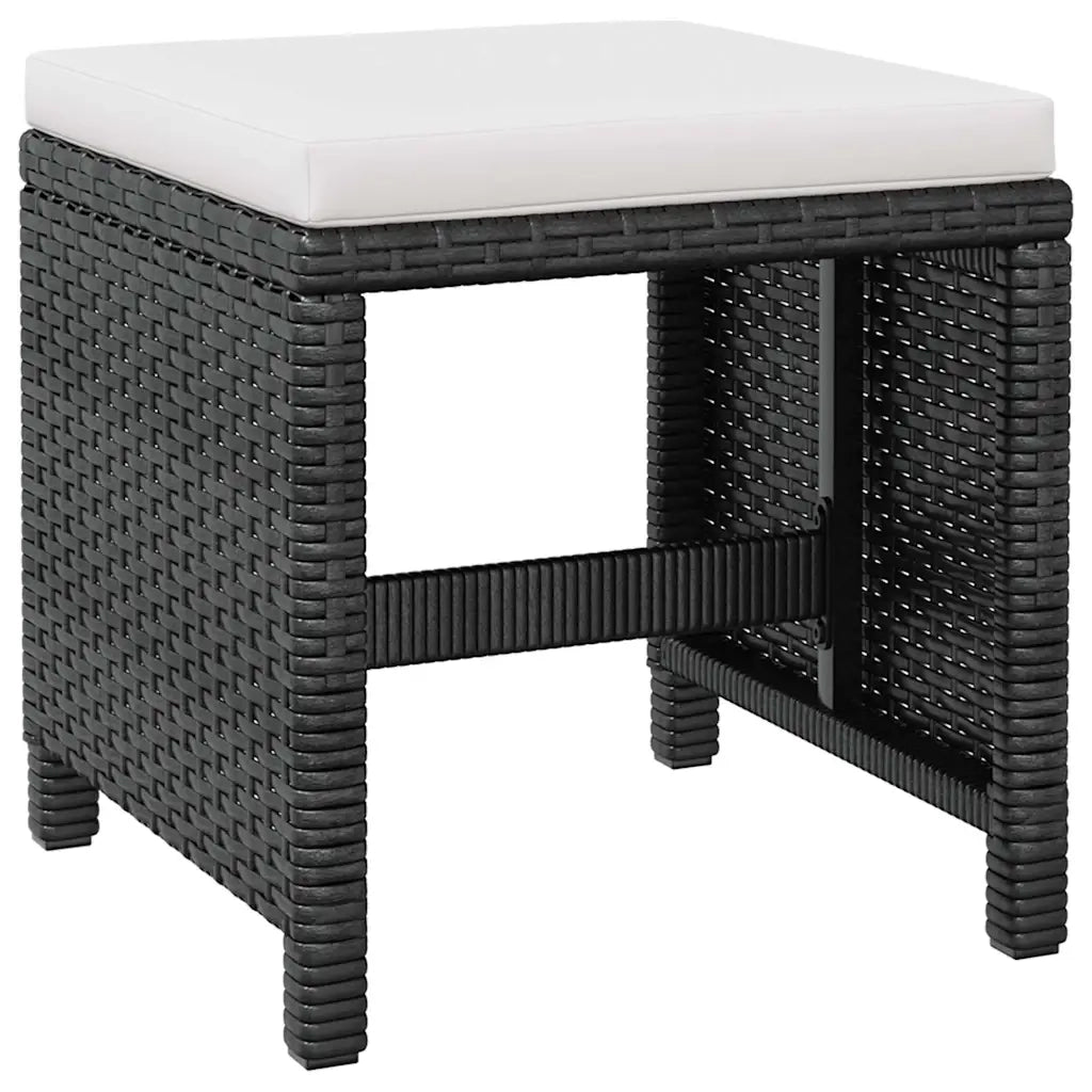 Set da Pranzo da Giardino 5 pz Polyrattan e Legno Acacia Nero 42529