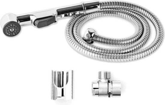 Kit di doccia per bidet - set di doccia con rubinetto e goccia - supporto per doccia con gomma - rubinetto doccia - testa di doccia - doccia a getto - con tubo di 1,25 m