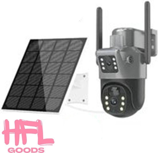 4G Dual Lens Camera Solare - 4K 8MP 4G Doppia Lente PTZ Camera Solare: La Sua Soluzione Completa per la Sicurezza - Nero