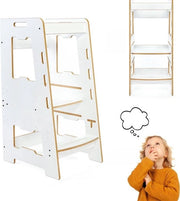 Torre di osservazione per bambini - Ideale per lo sviluppo infantile e sedia sicura per la formazione (bianca)