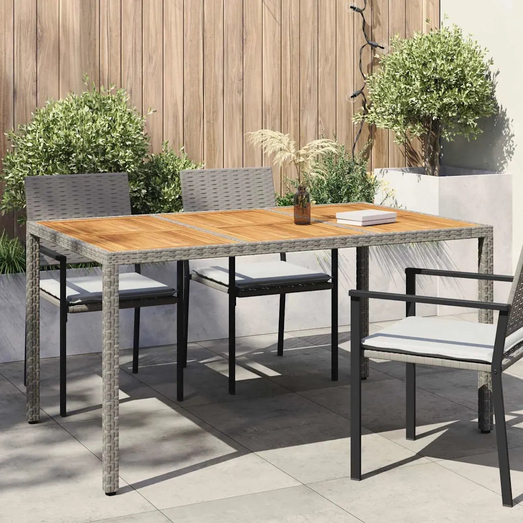 Tavolo da Giardino Grigio 150 x 90 x 75 cm polyrattan 362545