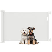 Barriera di sicurezza per cani retrattile con chiusura ¨C zephmum ¨C 142x10x87 cm bianco