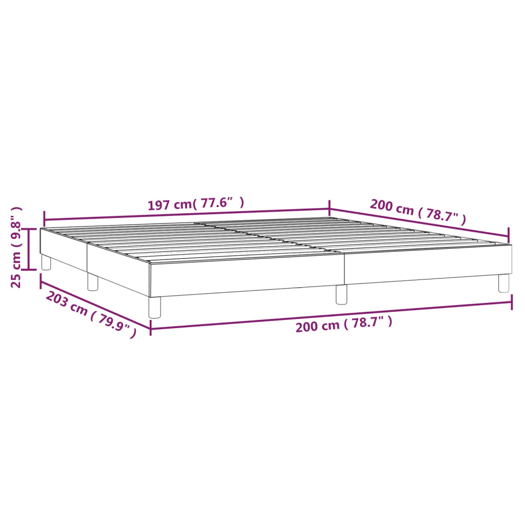 Struttura Letto a Rete a Molle Verde 200x200 cm in Tessuto 3120893