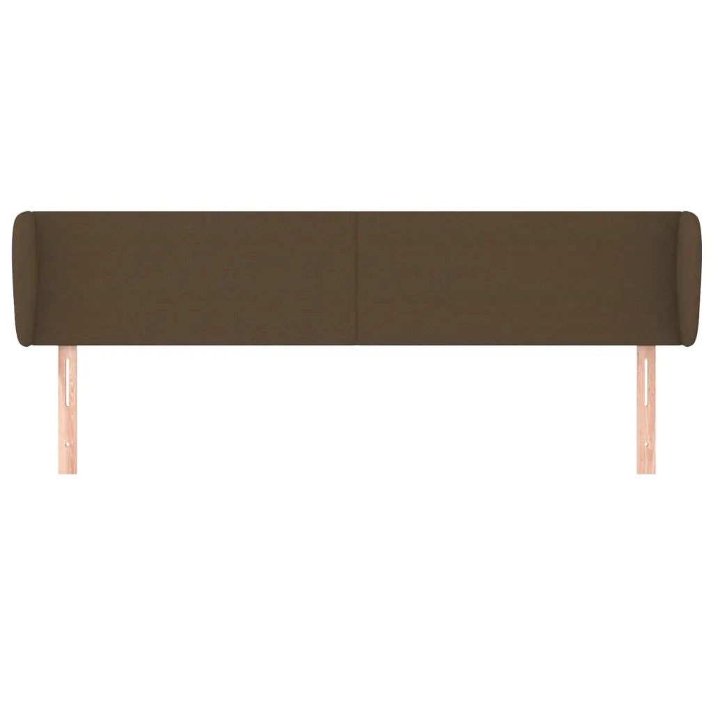 Testiera ad Orecchio-Testata con Orecchie Marrone Scuro 183x23x78/88 cm in Tessuto 487883
