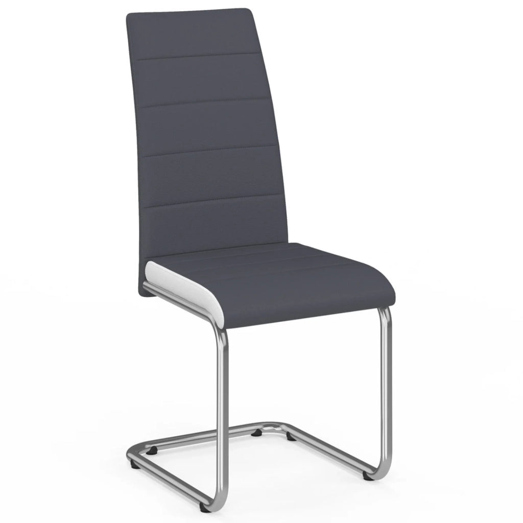 IDMarket - Set di 4 sedie da pranzo grigie con fascia bianca per la sala da pranzo MIA