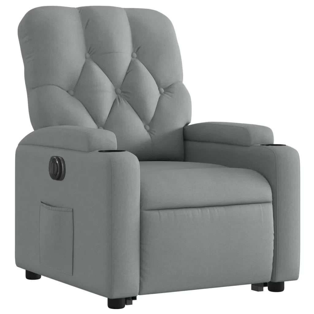Poltrona Reclinante Alzapersona Elettrica Grigio Chiaro Tessuto 3204734