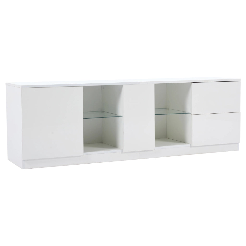 Mobile TV con LED ¨C MINIMAL ¨C Bianco Lucido, 160x40x52 cm