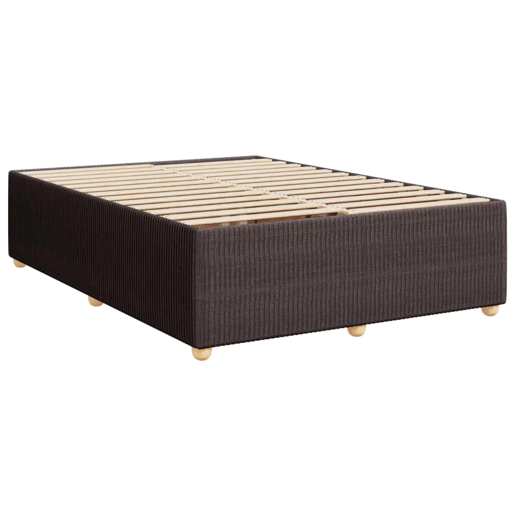 Letto Box Spring LED con Materasso Marrone Scuro 140 x 190 cm 3455863