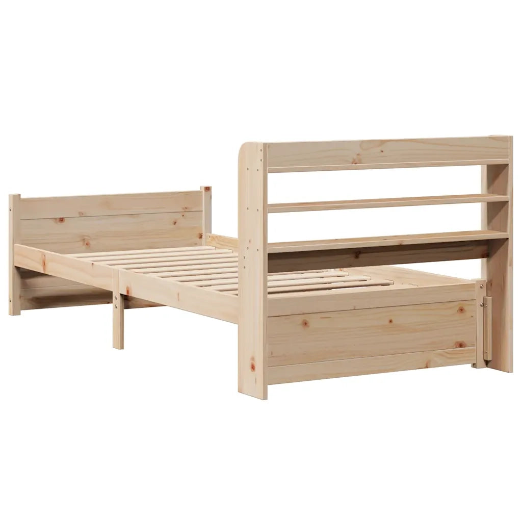 Giroletto con Testiera 75x190 cm in Legno Massello di Pino