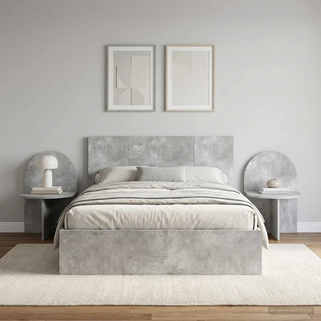 Comodino 2 pcs Grigio Cemento 48 x 49 x 65 cm