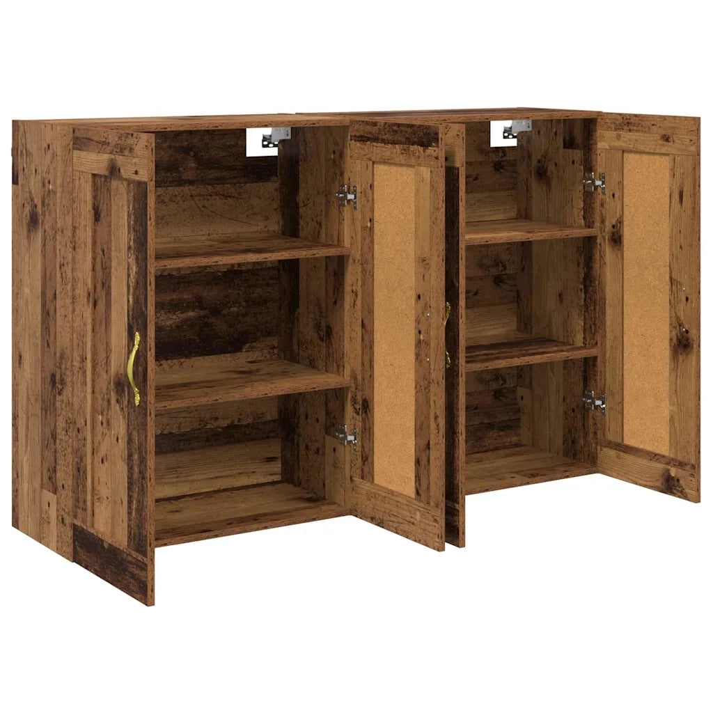 Mobile a muro 2 pcs Legno vecchio 69,5 x 34 x 90 cm 3402689
