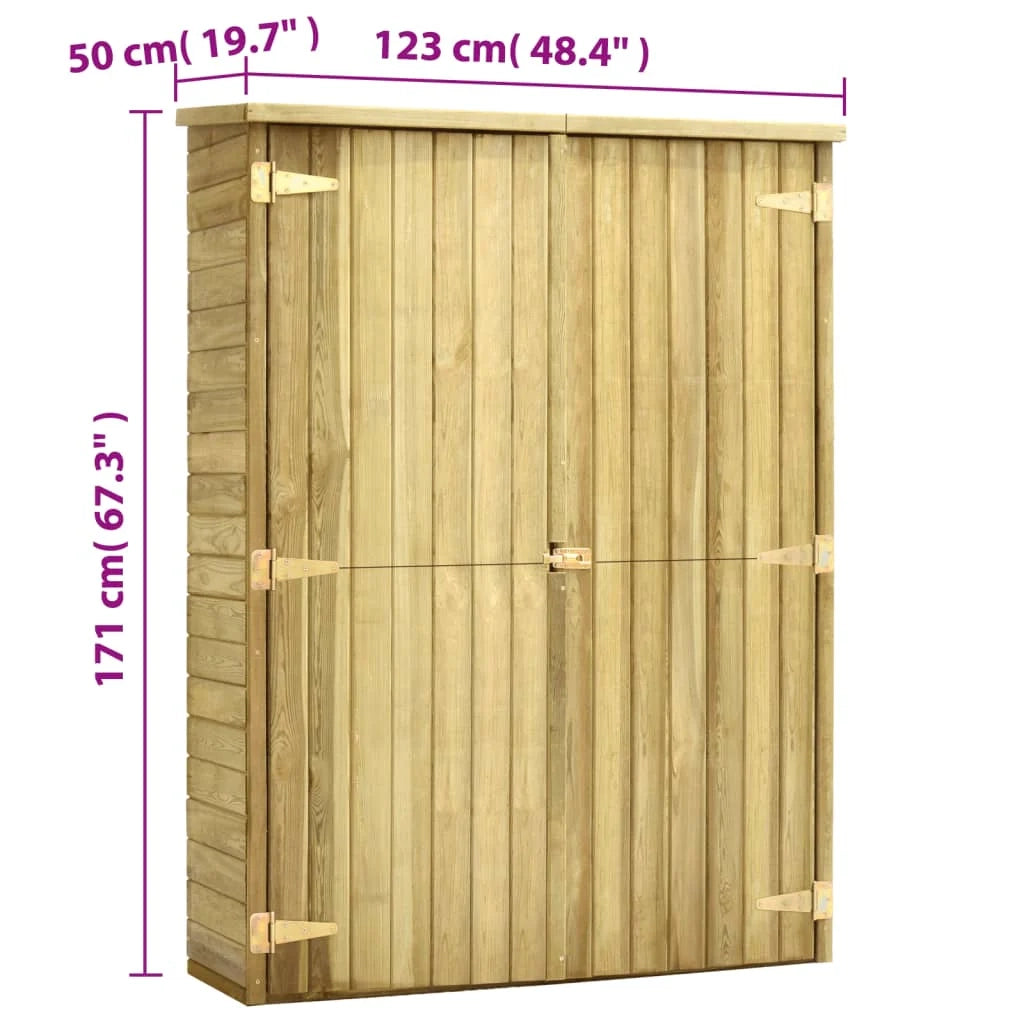 Casetta da giardino cabina ripostiglio casetta da esterno robusta casetta per attrezzi 123 x 50 x 171 cm pino marrone impregnato 02_0022402