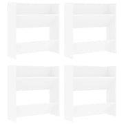 Scarpiere a Muro 4 pz | Mobile per scarpe Bianche 60x18x60 cm in Legno Multistrato