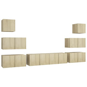Set di Mobili Porta TV 8 pz | Armadietto TV | Mobile Porta TV Rovere Sonoma in Legno Multistrato