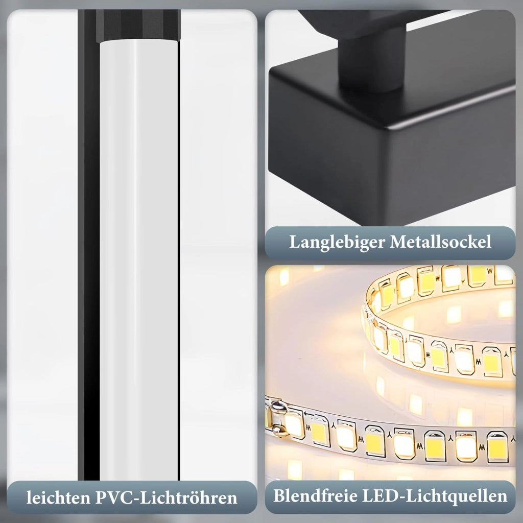 ZMH Applique da Parete LED 50cm 10W Colore Nero 3000K per Specchio da Bagno Illuminazione Moderna per Mobili da Cantina