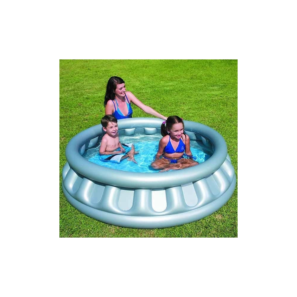 Trade Shop - Piscina Gonfiabile A Forma Di Astronave Spaceship Esterno Fuori Terra 147x41cm -