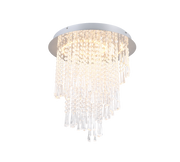 Plafoniera LED con pendenti, metallo cromato, D 45 cm, Pomp