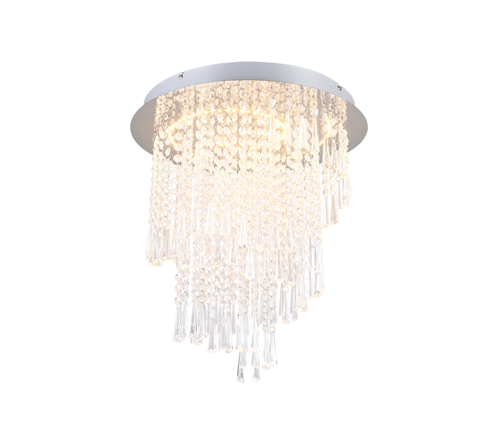 Plafoniera LED con pendenti, metallo cromato, D 45 cm, Pomp