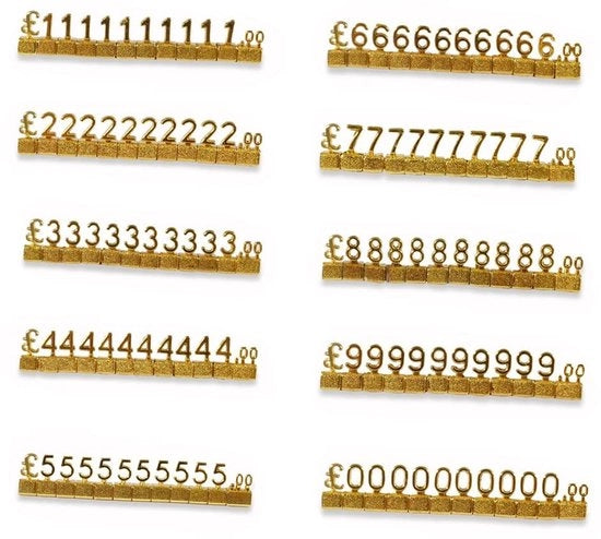 Etichetta di Prezzo Mini - Adattabile Standard - 3D Metallo - Leggero - Duraturo - Adatto per Gioielli/Anelli - Etichetta di Prezzo