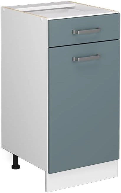 Mobiletto base per cucina R-Line, Grigio-blu, 40 cm senza piano di lavoro, per la libera combinazione all'interno di sistemi cucina modulari