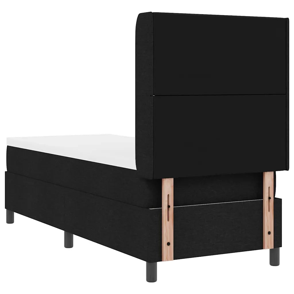 Letto a Sorgente LED con materasso Nero 80 x 200 cm Tessuto 3343534