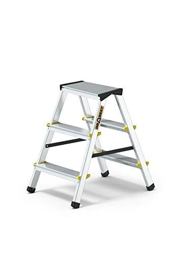 Drabest DD2X3 Scala Doppia Alluminio Pieghevole 2x3 Gradini Portata 150 Kg Certificata EN 131