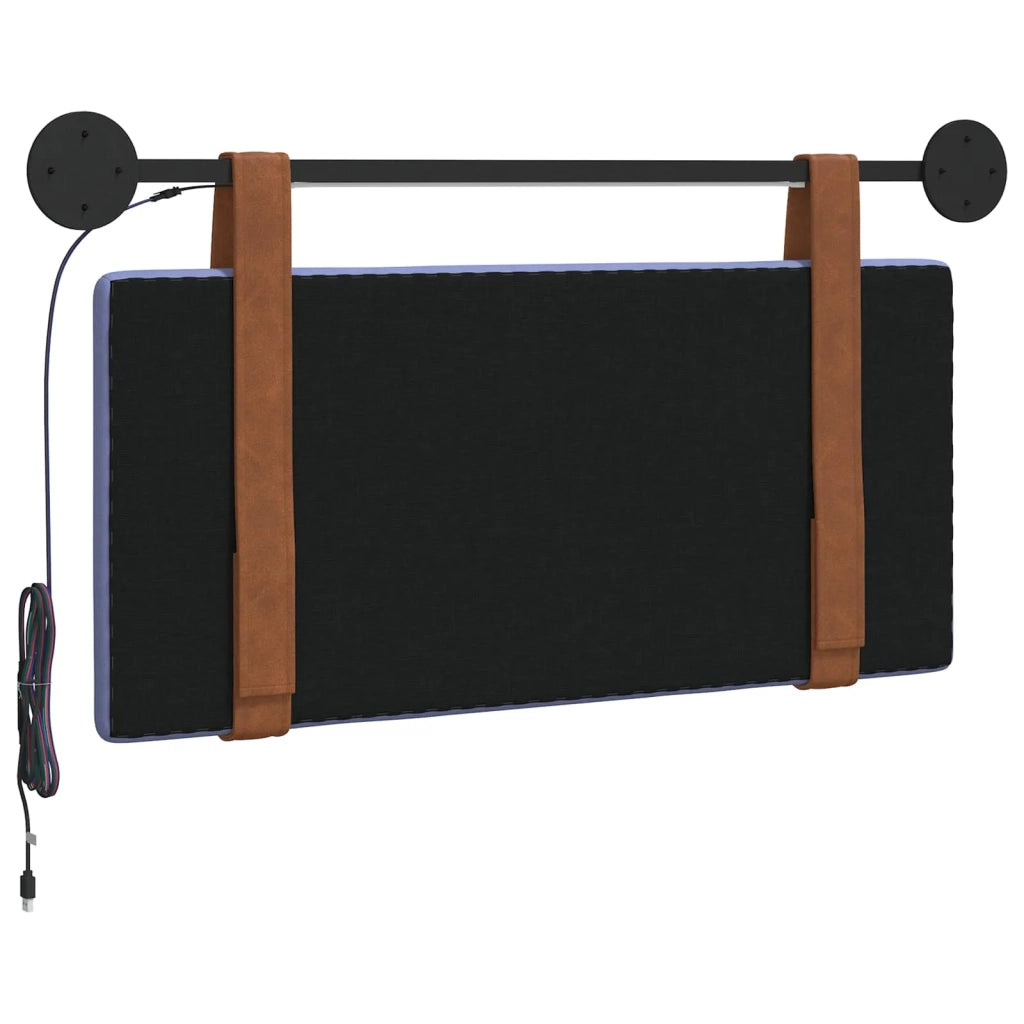 Testiera | Testata sospesa Con luce LED Blu jeans PU Antico