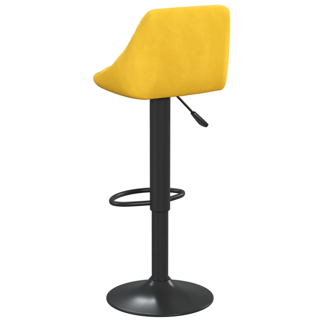 Sgabello da Bar Giallo Senape in Velluto 335345