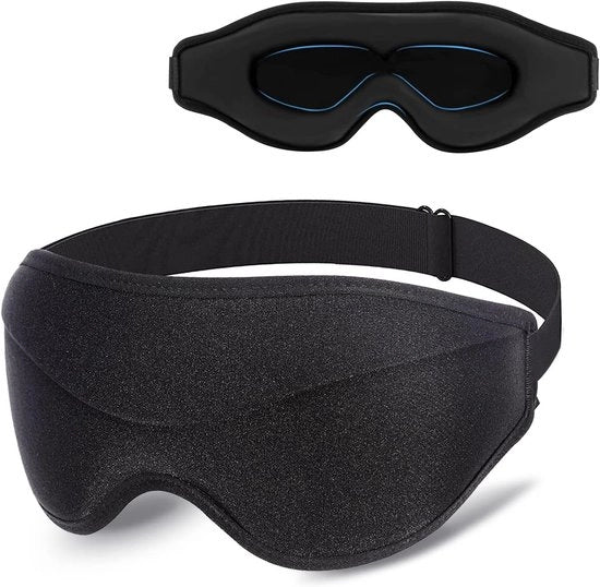 Occhiali da sonno 3D con contorno, occhiali da sonno senza pressione, adatti per sonnambuli, 100% bloccanti la luce, adatti per viaggi e voli notturni