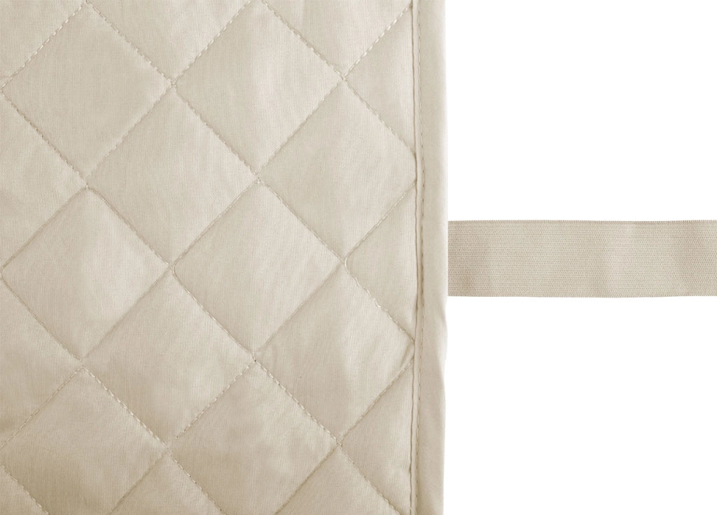 Copridivano Copripoltrona Trapuntato Antimacchia In Tinta Unita Willy Beige - 3 Posti - Beige