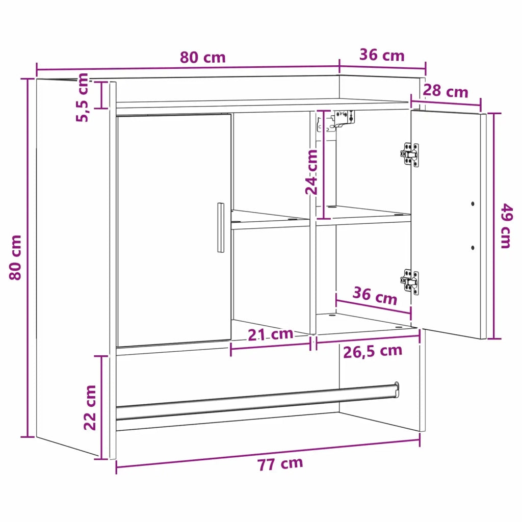 Scaffale da parete A parete Rovere Artigianale 80 x 36 x 80 cm 8011378